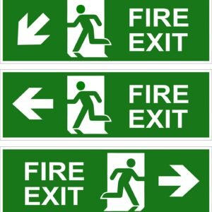 Fire Exit Sign Board PVC Sheet + Eco Vinyl Print with Laminated